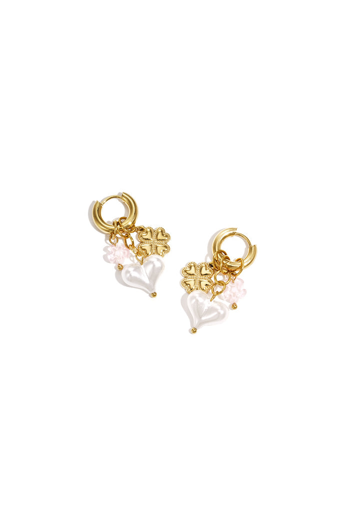 "Pearl" heart earrings