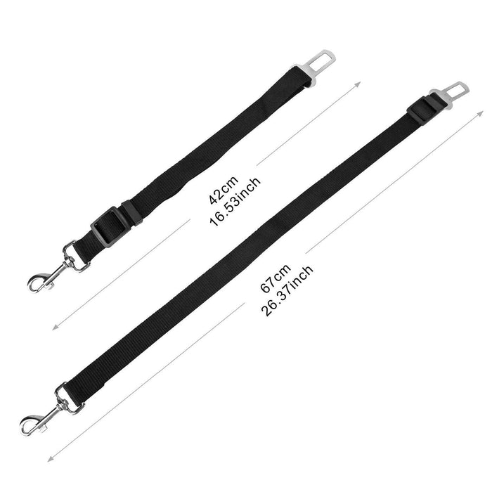 2 pack dog and cat car seat belts