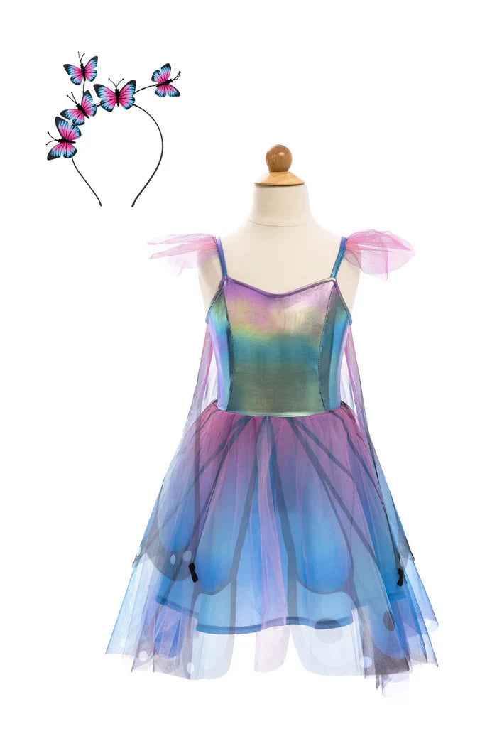 Purple Butterfly Twirl Dress & Wings & Headband