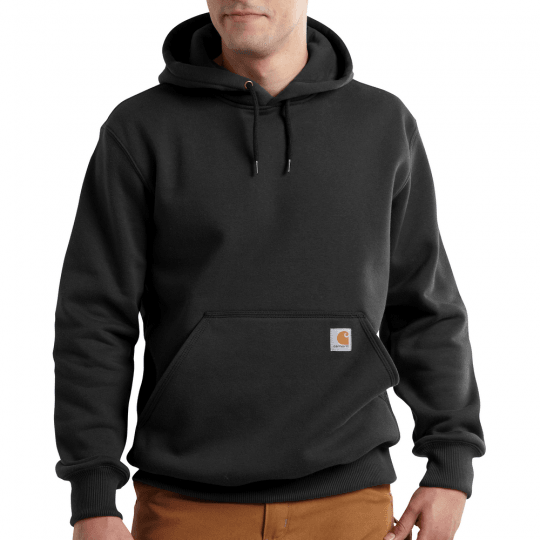 Carhartt Rain Defender loose fit heavyweight hooded sweatshirt in black, big and tall sizes