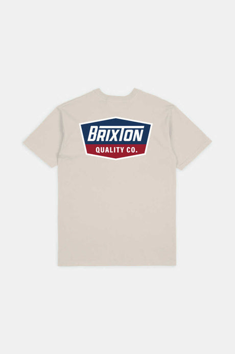 Brixton Regal short sleeve tee in cream and navy, additional product image