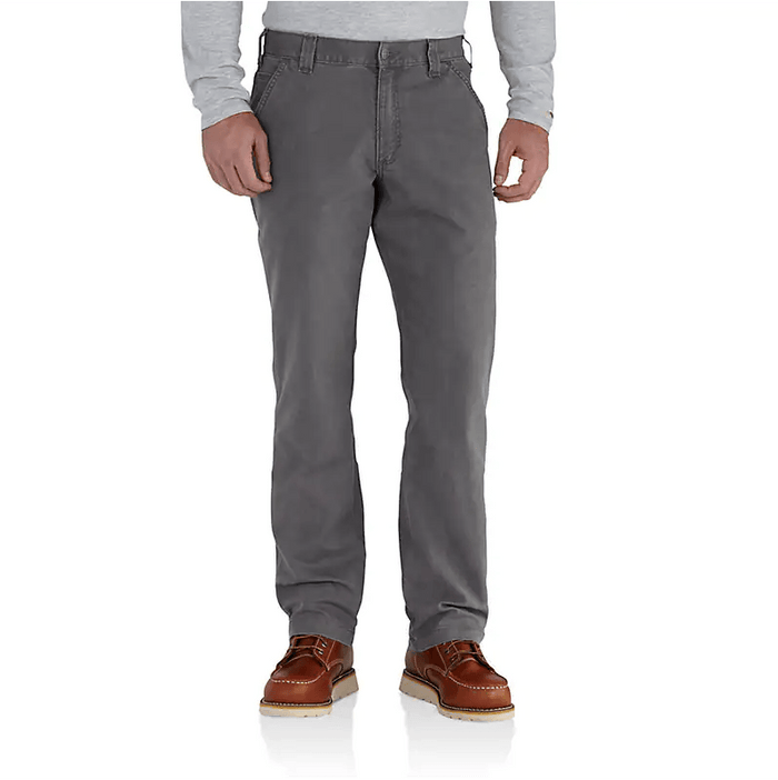 Carhartt Rugged Flex relaxed fit canvas work pant in gravel, extended waist sizes available