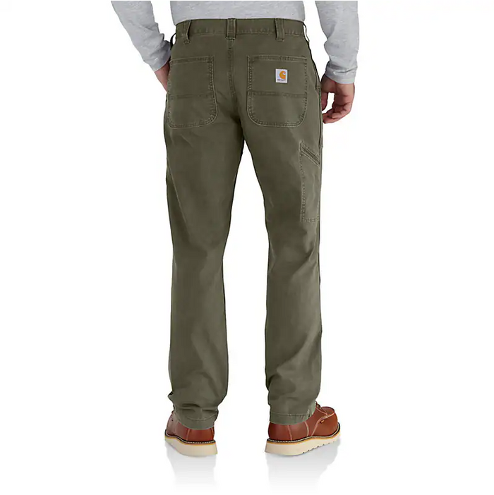 Carhartt Rugged Flex relaxed fit canvas work pant in moss, additional product image