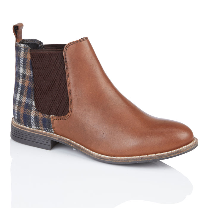 Sadie Leather Chelsea Boots - Tan Tweed