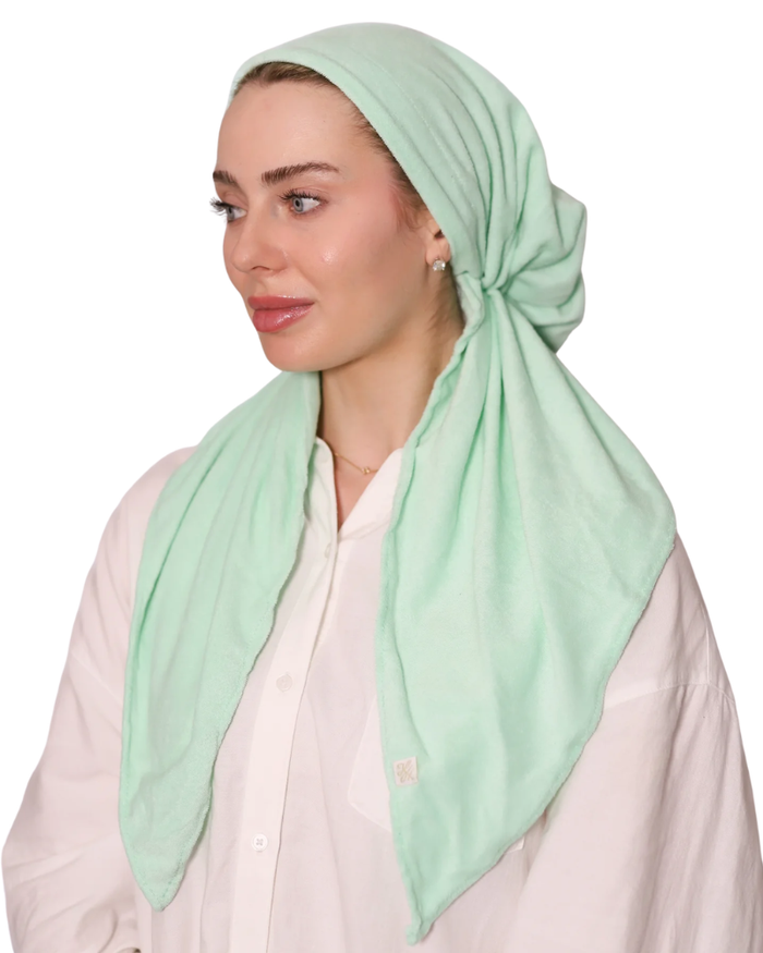 Seafoam Terry Adjustable Pre-Tied Bandanna