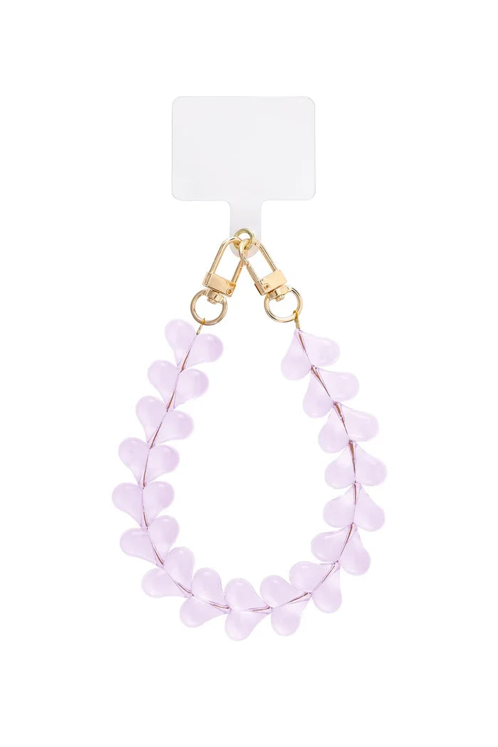 "Small" hearts phone cord lila