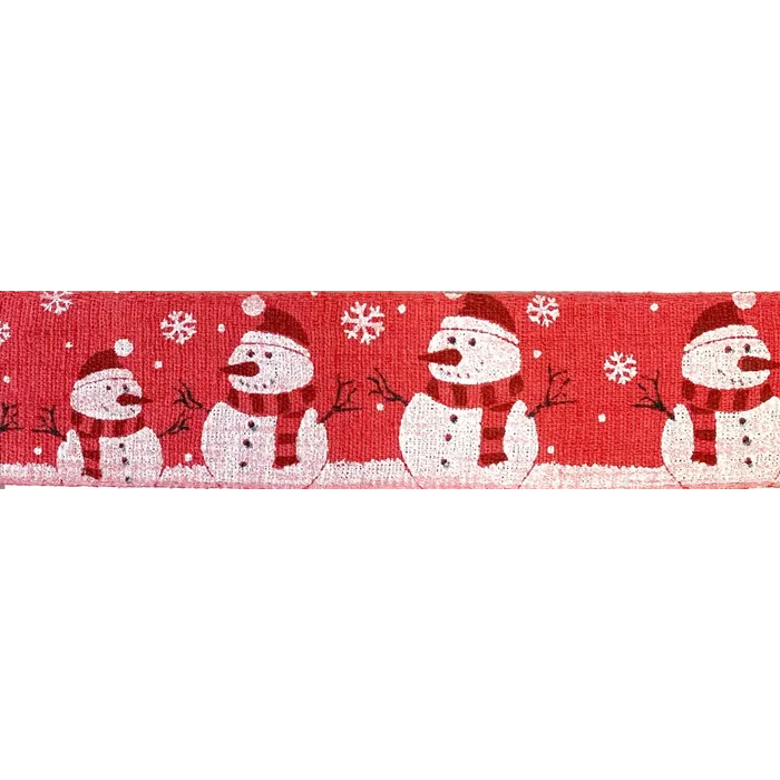 Snowman Ribbon - Single Roll / Red/White - 87540/15-609