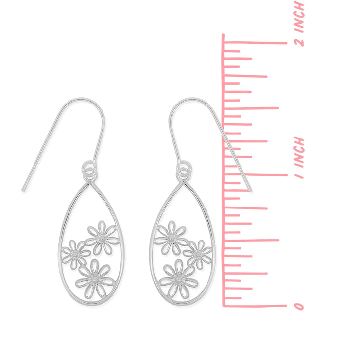 SS Floral Dangle Earrings