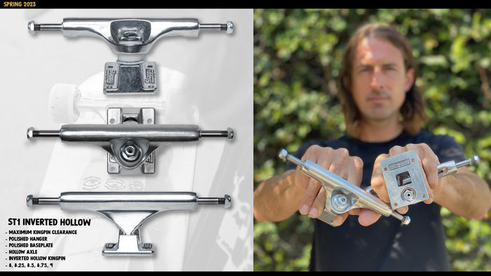 ST1 Hollow Inverted Trucks Silver - 8.0"