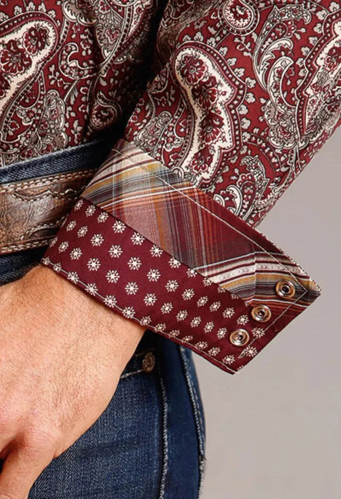 Stetson Siren Paisley (Wine) - Men's Western Shirt - Hatcountry