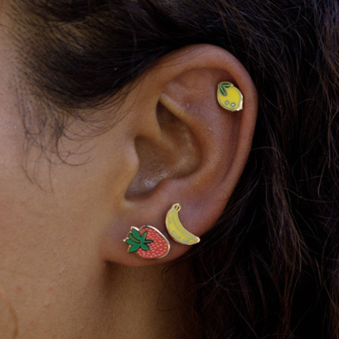 Strawberry Enamel Stud Earrings