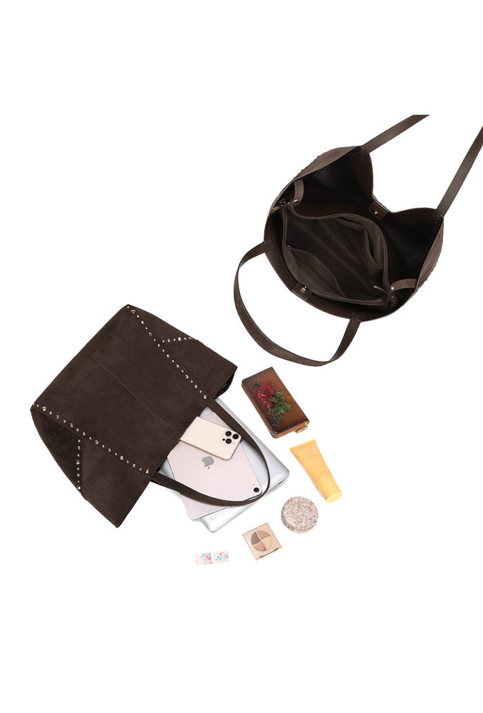 "Stud" bag brown