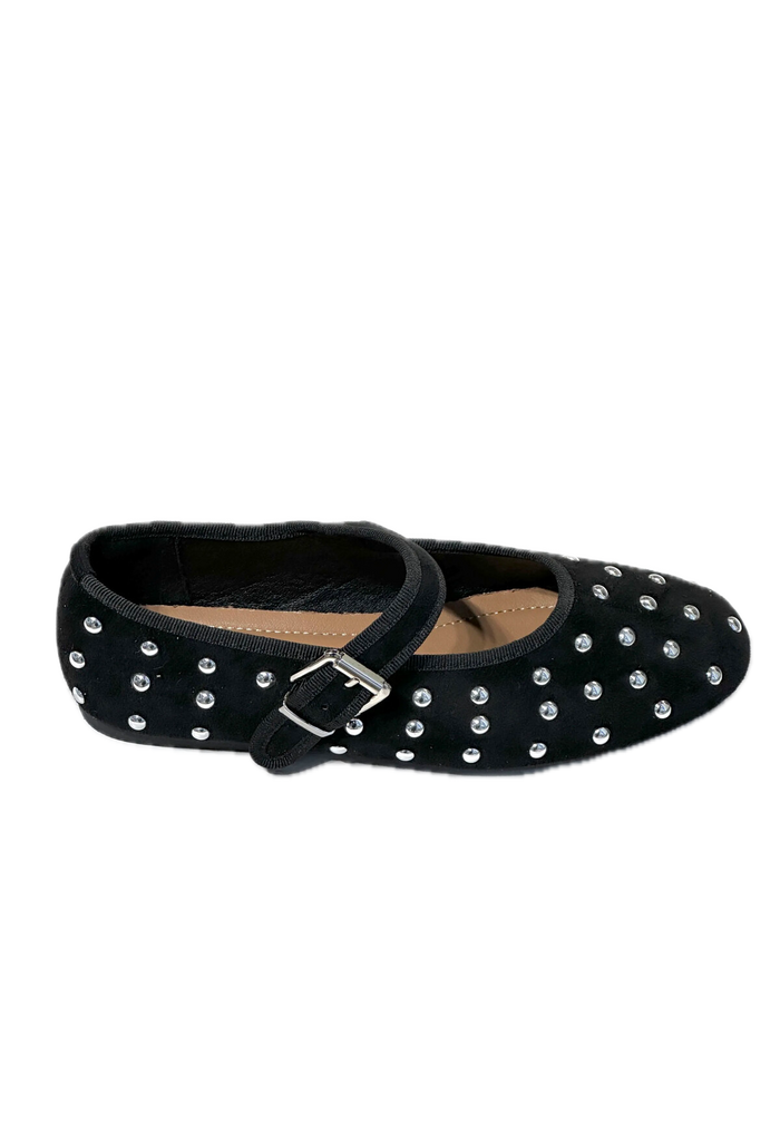 "Studded" ballerina flats black