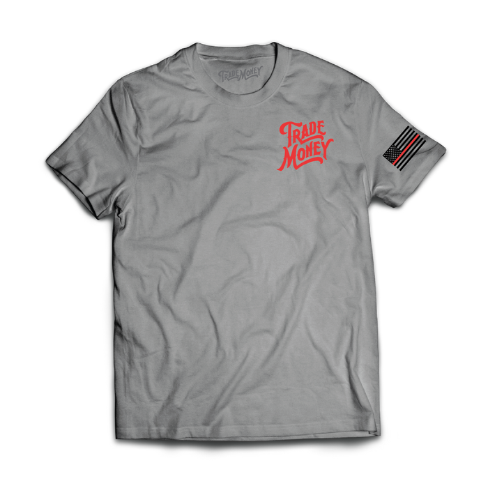 Trade Money Support Your Local Firefighter tee in grey frost, additional product image