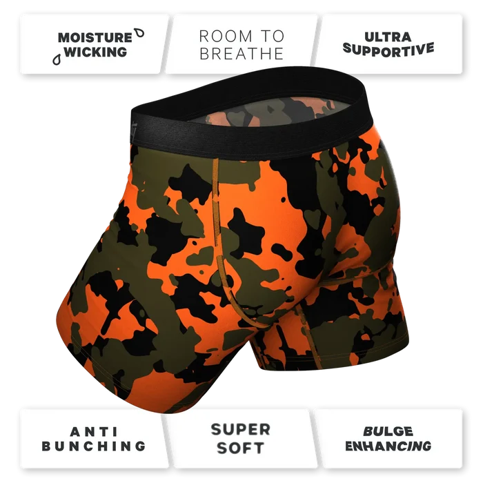 The Bambi Bunchers - Orange Camo Deer Ball Hammock® Pouch Underwear With Fly