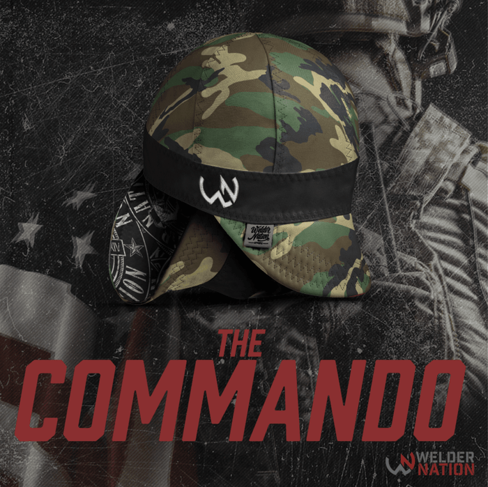 Welder Nation Commando welding cap worn under a welding hood