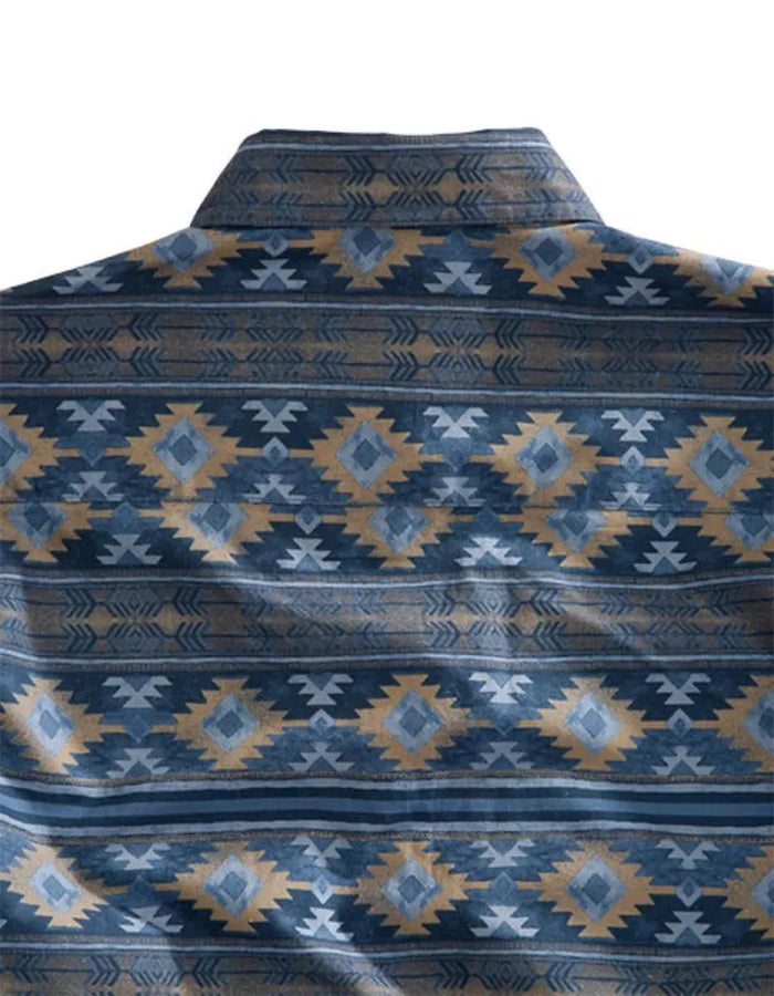 Tin Haul Indigo Aztec Long Sleeve (Grey) - Men's Western Shirt - Hatcountry
