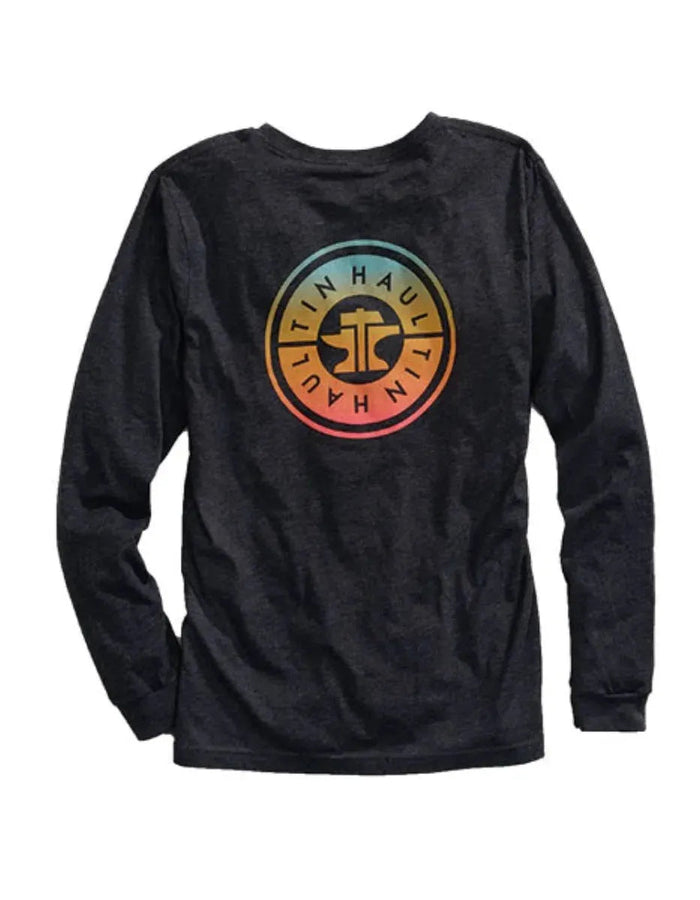 Tin Haul Ombre Logo Long Sleeve (Grey) - Men's Western T-Shirt - Hatcountry