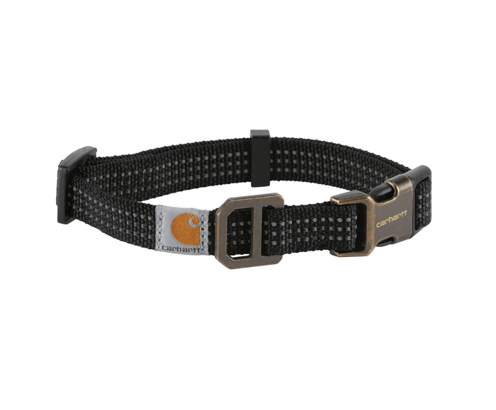 Carhartt Tradesman dog collar in black with metal hardware
