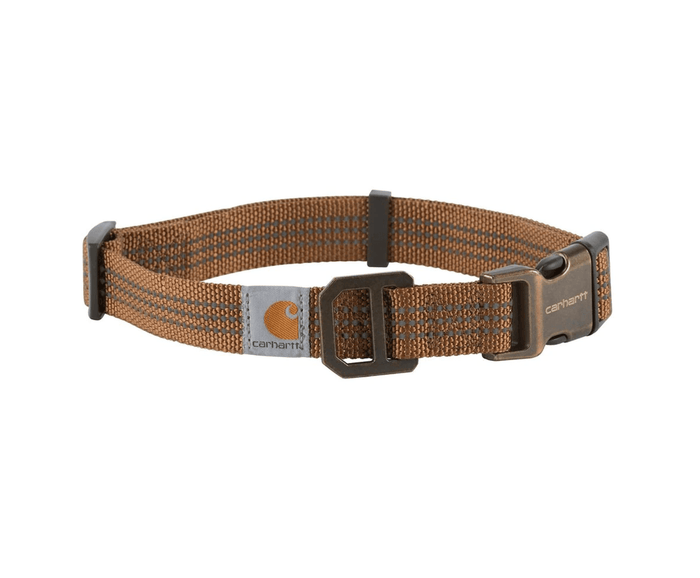 Carhartt Tradesman dog collar in Carhartt brown with metal hardware