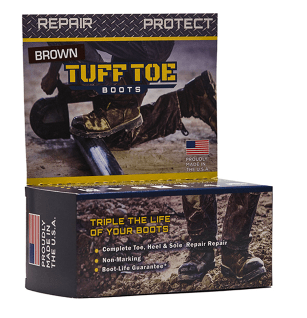 Tuff Toe boot toe guard protective coating in brown