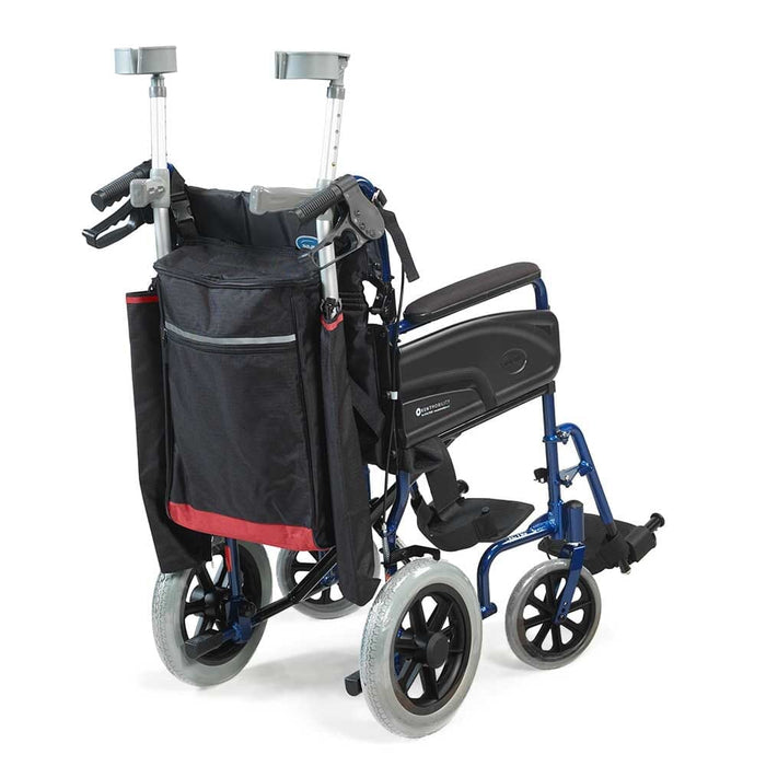 Wheelyscooter Wheelchair Scooter Crutch Bag: close-up of the arm cuff showing the open design to keep the crutch secure on your forearm.