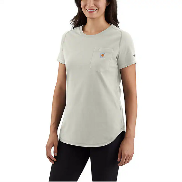 Carhartt women's Force relaxed fit midweight pocket t-shirt in malt with chest pocket