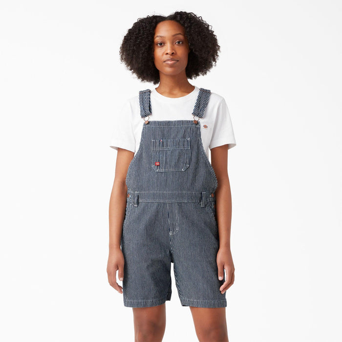 Dickies women's rinsed hickory stripe bib shortall, additional product view