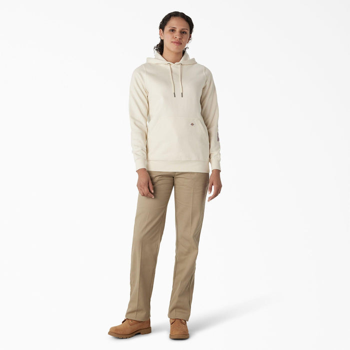 Dickies women's water repellent hoodie in antique white, additional product view