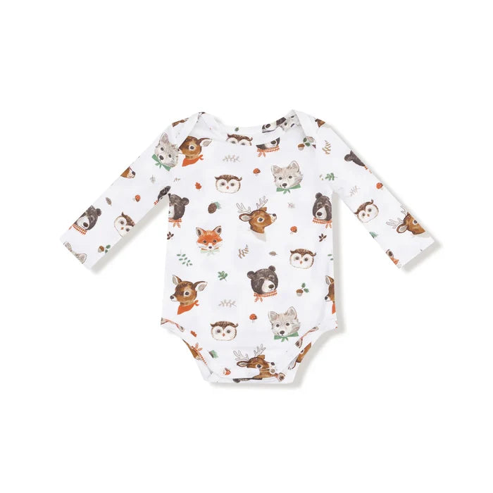 Woodland Animal Faces | Long Sleeve Bodysuit