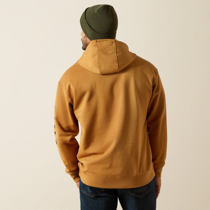 Ariat Work Workman graphic hooded sweatshirt in dijon and mole, alternate product view