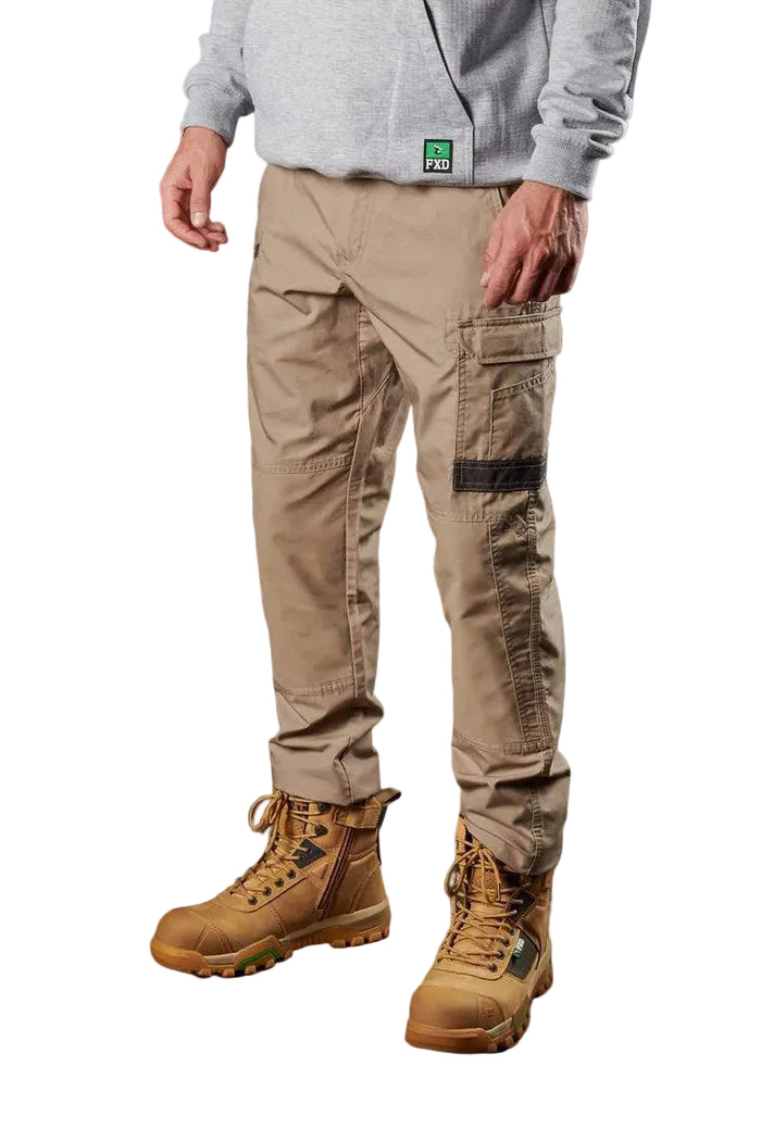 FXD WP5 slim fit stretch cargo work pant in khaki