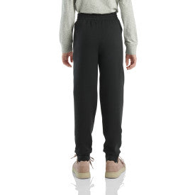 Carhartt youth girls fleece logo sweatpant in caviar black, further product image