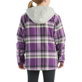 Carhartt youth girls majesty hooded flannel shirt jacket, further product image