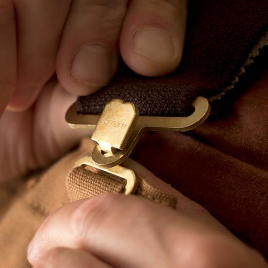Carhartt duck canvas bib overalls in black, alternate product view of the overalls