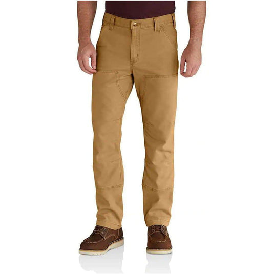 Carhartt Rugged Flex Rigby double front work pant in hickory, extended waist sizes