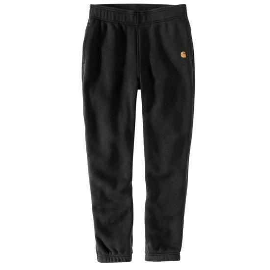 Carhartt women's relaxed fit knit jogger in black with tapered leg, elastic cuffs and side seam pockets