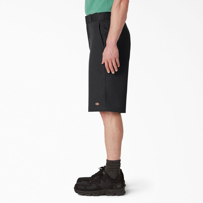Black Dickies 13 inch loose fit work short, additional product view of the pockets