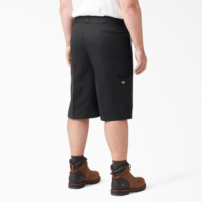 Dickies 13 inch black work short with side utility pocket, additional view