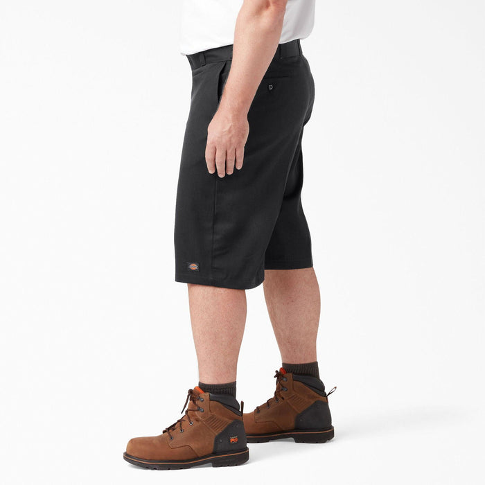 Black Dickies multi-use pocket work short, final view, big and tall sizing
