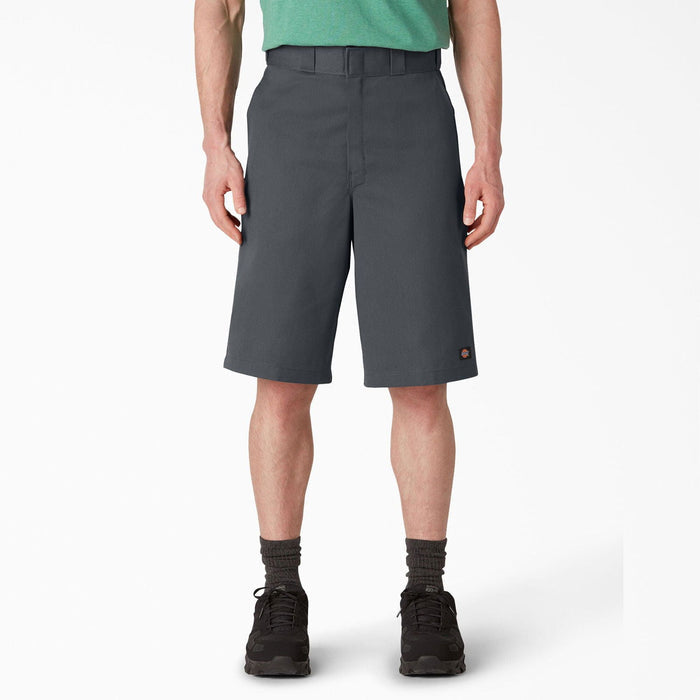 Dickies charcoal work short with multi-use tool pockets and reinforced stitching