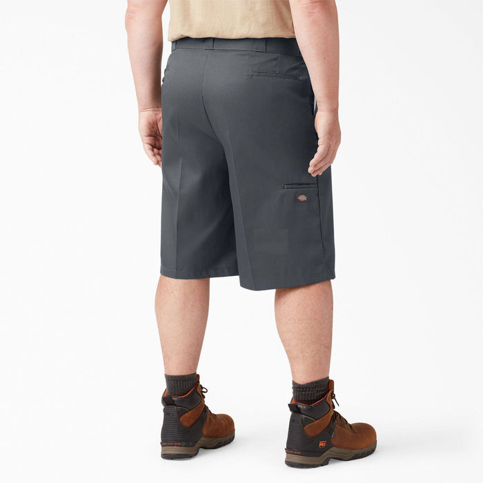 Dickies 13 inch charcoal work short with side utility pocket, additional view