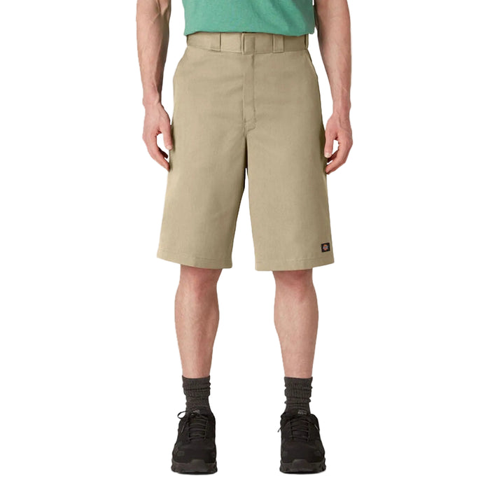 Dickies 13 inch loose fit multi-use pocket work short in khaki with hammer loop