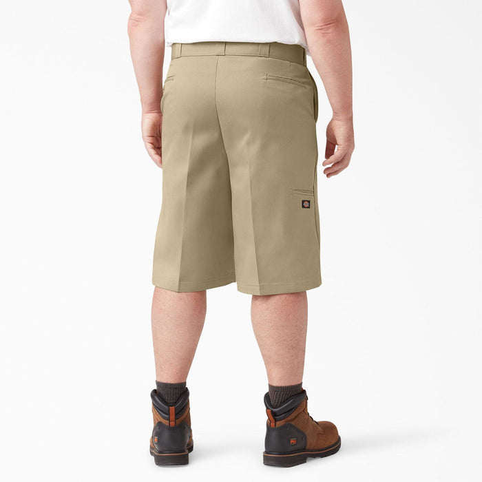 Dickies loose fit work short in khaki, further product view of the leg and hem
