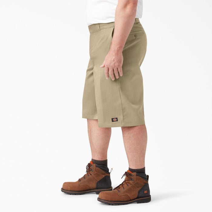Dickies 13 inch khaki work short with side utility pocket, additional view