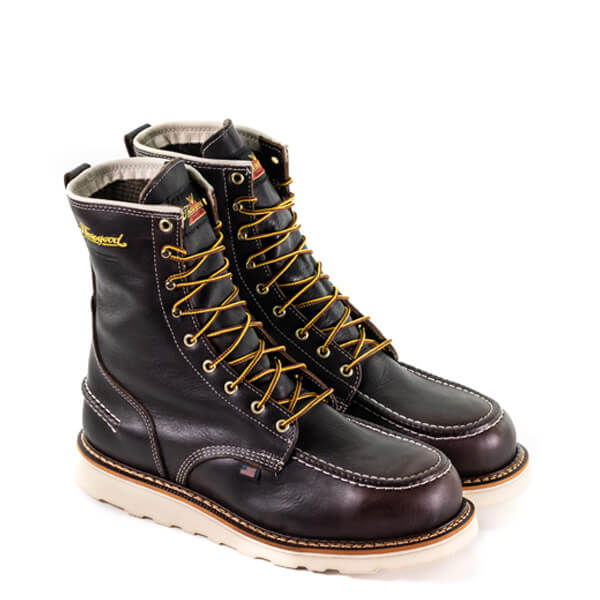 Thorogood 1957 Series waterproof 8 inch briar pitstop moc toe safety toe boot with MAXwear wedge outsole