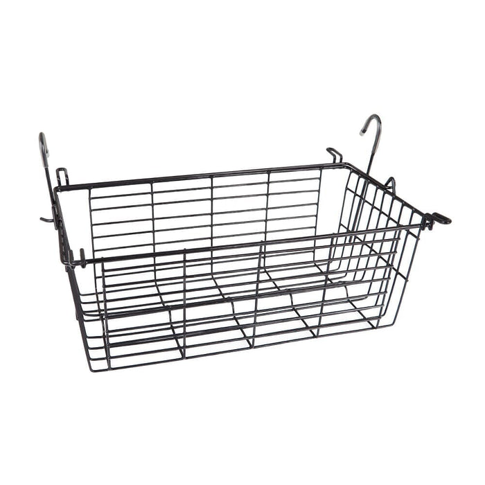 4 Wheel Rollator Basket rollator folded from the front, demonstrating its slim, space-saving design.
