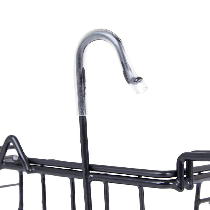 Fully folded 4 Wheel Rollator Basket rollator lying flat, showing the triple-fold mechanism and compact size.