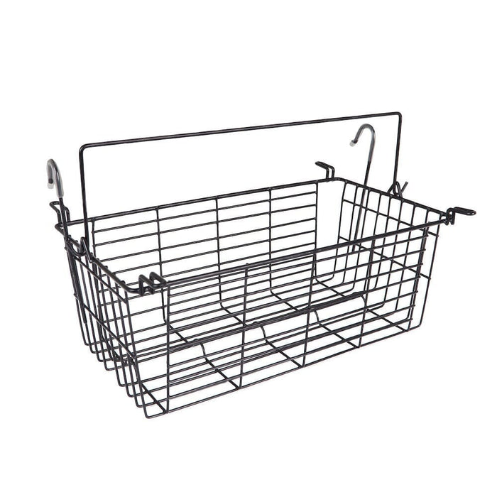 Detail of the height-adjustable frame on 4 Wheel Rollator Basket rollator with holes and push-button.