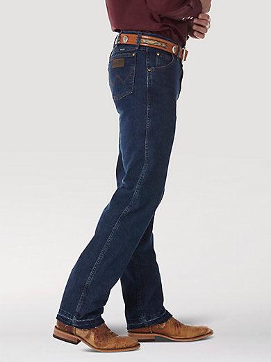 Midnight rinse Wrangler Cowboy Cut jean, alternate view of the back pockets